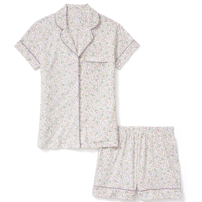 Kurzarm‑Damen‑Pyjama‑Set mit zartem Blumenprint