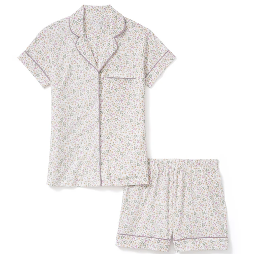 Kurzarm‑Damen‑Pyjama‑Set mit zartem Blumenprint