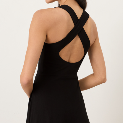Maxikleid mit Kreuz‑Rücken und integriertem BH